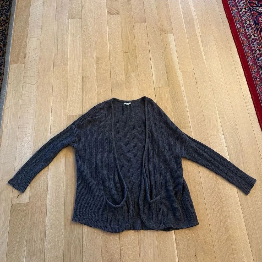 Ecote Charcoal Open-Front Cardigan